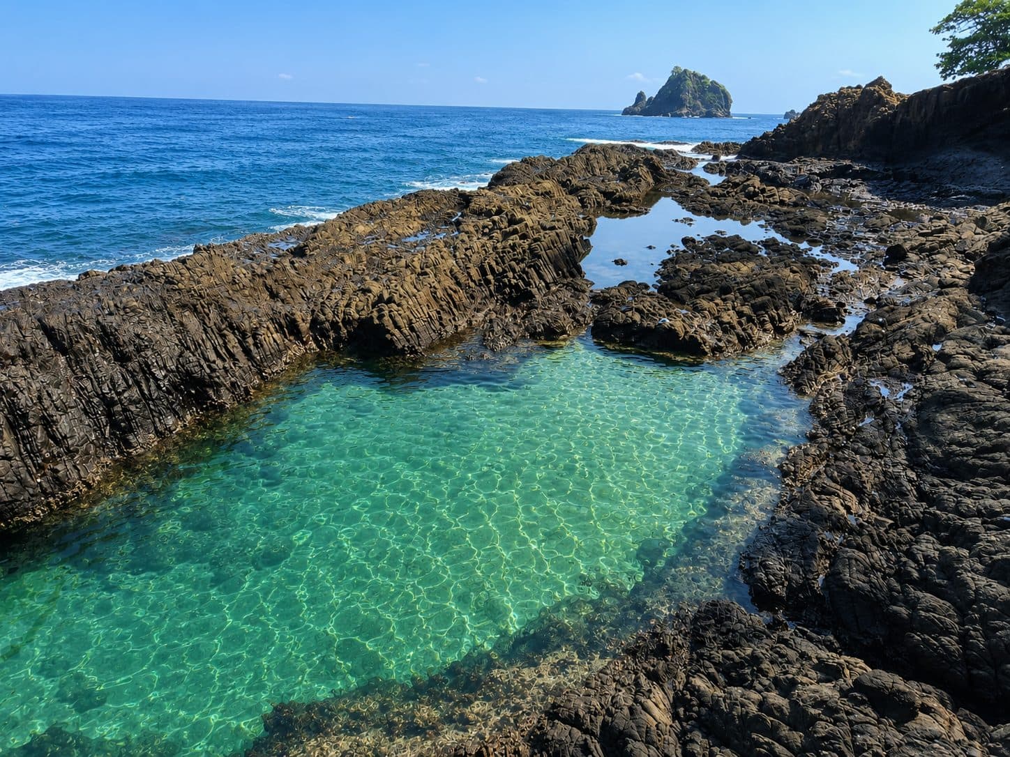 Aerial view of Lampung's rocky coastline